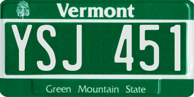 VT license plate YSJ451