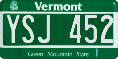 VT license plate YSJ452