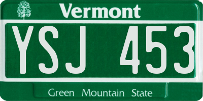VT license plate YSJ453