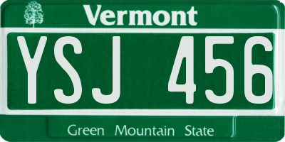 VT license plate YSJ456