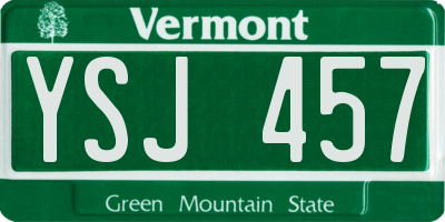 VT license plate YSJ457