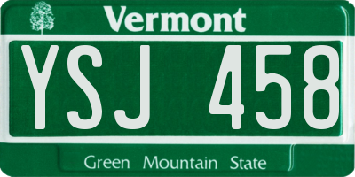 VT license plate YSJ458