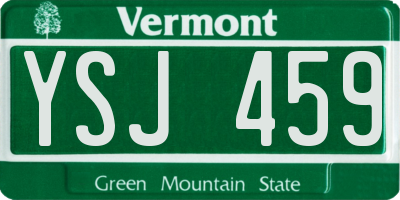 VT license plate YSJ459