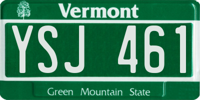 VT license plate YSJ461
