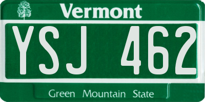 VT license plate YSJ462
