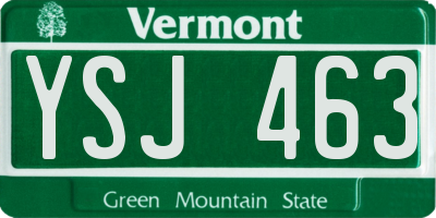 VT license plate YSJ463