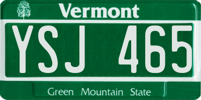 VT license plate YSJ465