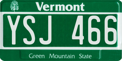VT license plate YSJ466