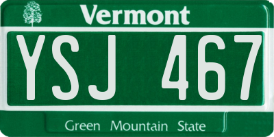 VT license plate YSJ467