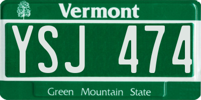 VT license plate YSJ474