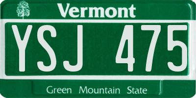 VT license plate YSJ475