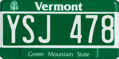 VT license plate YSJ478