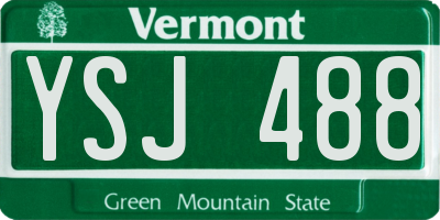VT license plate YSJ488