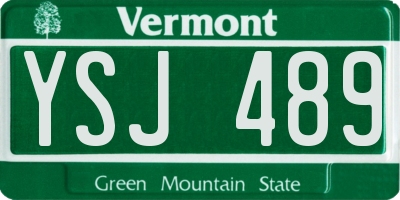 VT license plate YSJ489