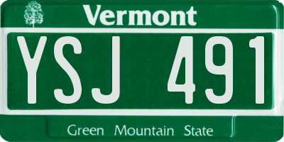 VT license plate YSJ491