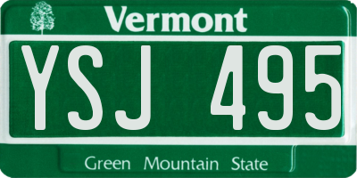VT license plate YSJ495