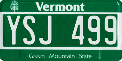 VT license plate YSJ499