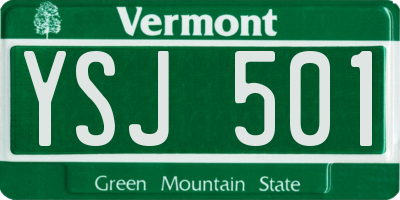 VT license plate YSJ501