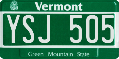 VT license plate YSJ505