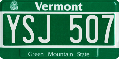 VT license plate YSJ507