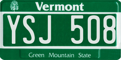 VT license plate YSJ508