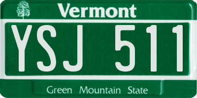 VT license plate YSJ511
