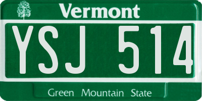 VT license plate YSJ514