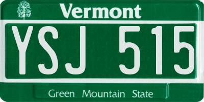 VT license plate YSJ515