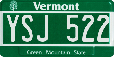 VT license plate YSJ522