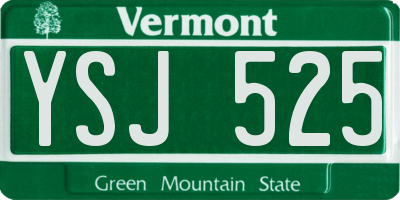 VT license plate YSJ525