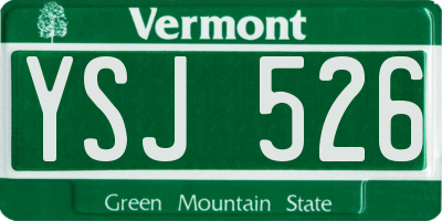 VT license plate YSJ526