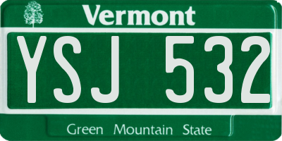 VT license plate YSJ532