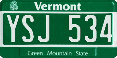 VT license plate YSJ534