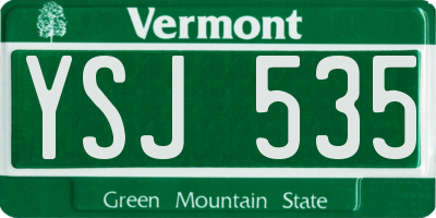 VT license plate YSJ535