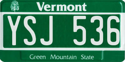 VT license plate YSJ536