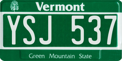 VT license plate YSJ537