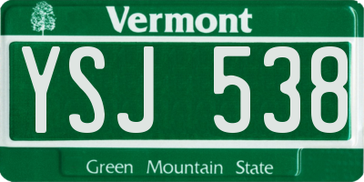VT license plate YSJ538