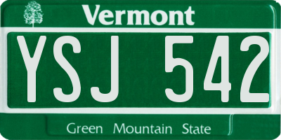 VT license plate YSJ542