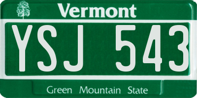 VT license plate YSJ543