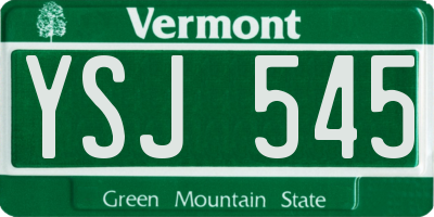 VT license plate YSJ545