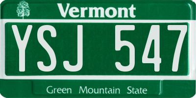 VT license plate YSJ547