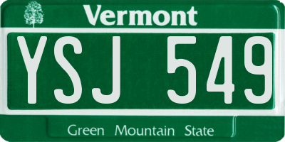 VT license plate YSJ549