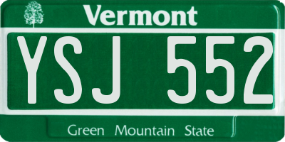 VT license plate YSJ552