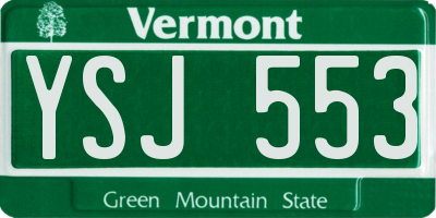 VT license plate YSJ553