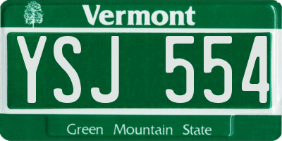 VT license plate YSJ554