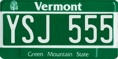 VT license plate YSJ555
