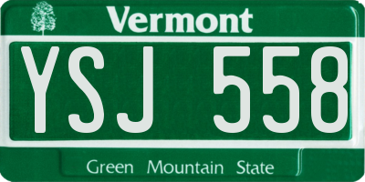 VT license plate YSJ558