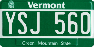 VT license plate YSJ560