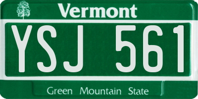 VT license plate YSJ561