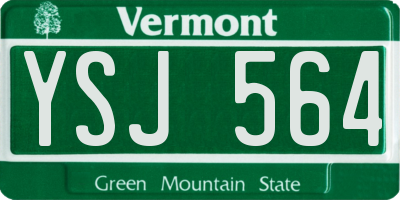 VT license plate YSJ564